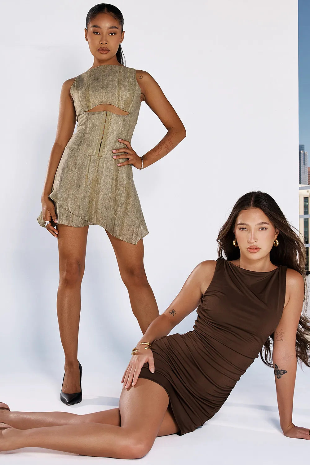 Mistress Rocks Earth Open Back Mini Dress - SALE