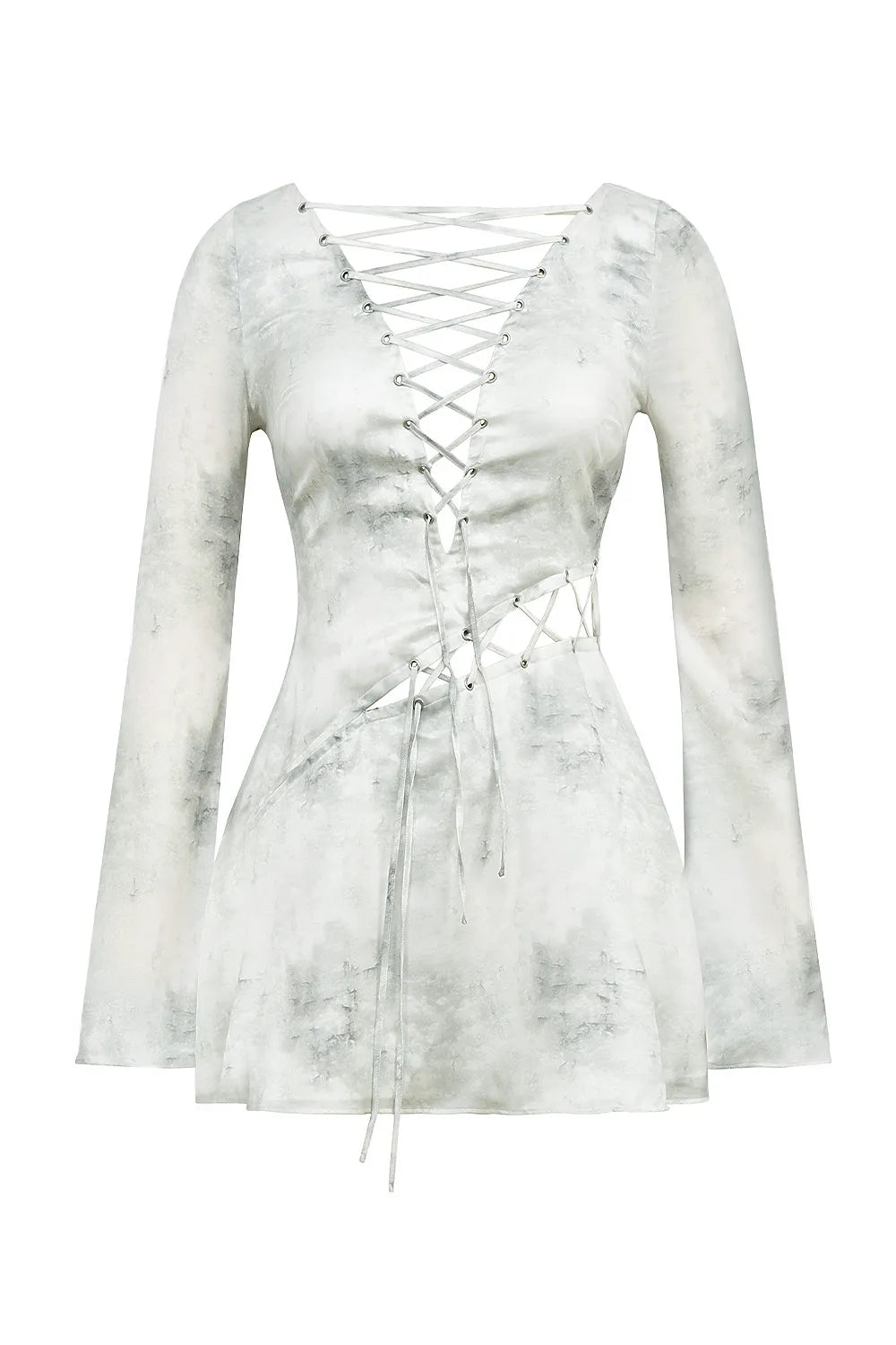 Mistress Rocks Marble Satin Lace Up Mini Dress - SALE