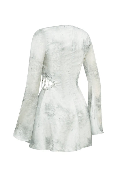Mistress Rocks Marble Satin Lace Up Mini Dress - SALE