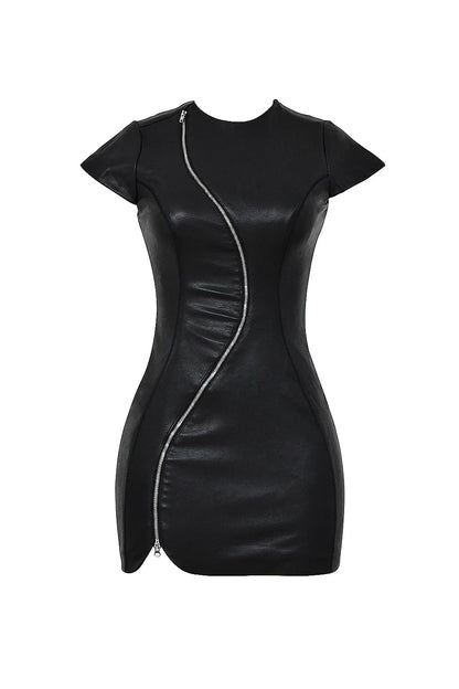 Mistress Rocks Black Vegan Leather Backless Mini Dress - SALE