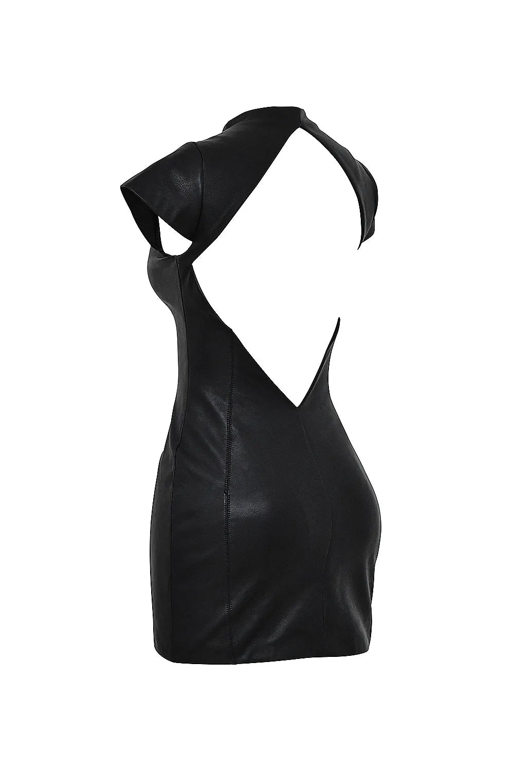 Mistress Rocks Black Vegan Leather Backless Mini Dress - SALE