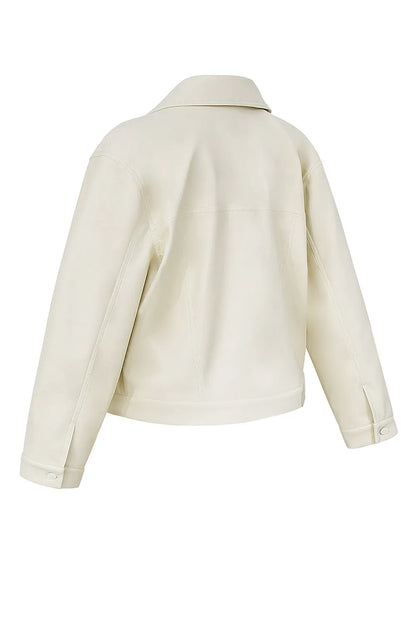 Mistress Rocks Cream Vegan Leather Jacket - SALE