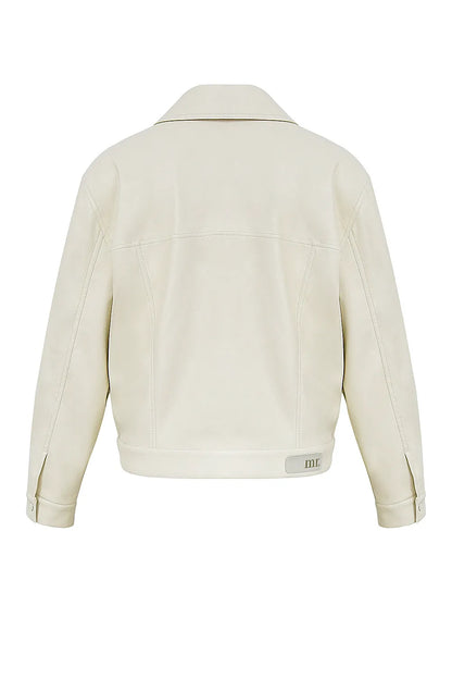 Mistress Rocks Cream Vegan Leather Jacket - SALE