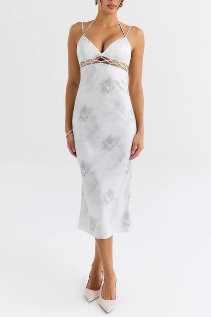 Mistress Rocks Marble Satin Slip Dress - SALE
