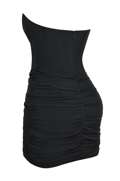 Mistress Rocks Black Strapless Corset Mini Dress - SALE