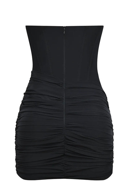 Mistress Rocks Black Strapless Corset Mini Dress - SALE