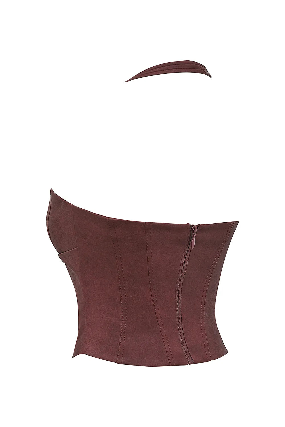 Mistress Rocks Cherry Vegan Leather Halter Corset Top - SALE