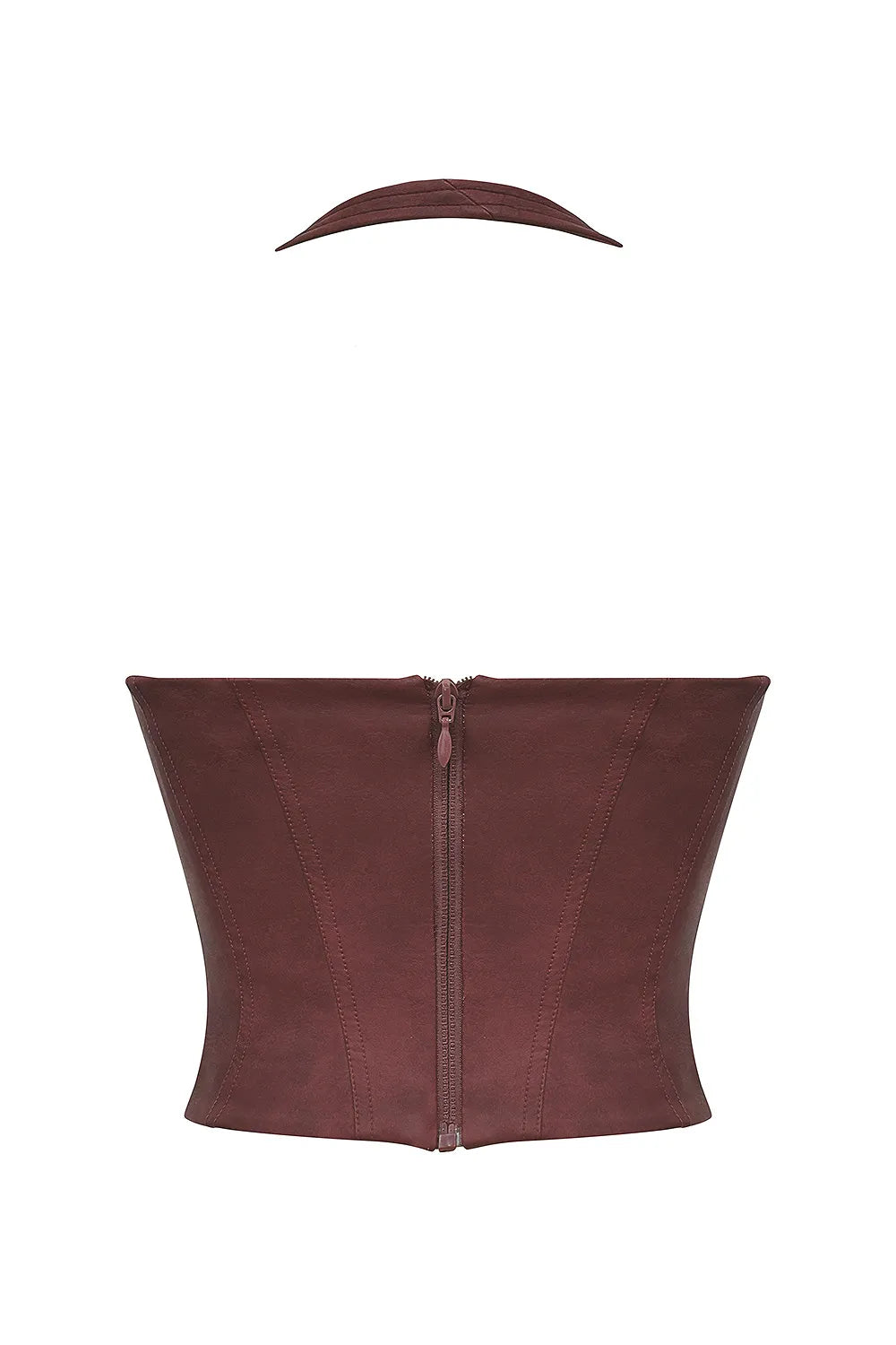 Mistress Rocks Cherry Vegan Leather Halter Corset Top - SALE