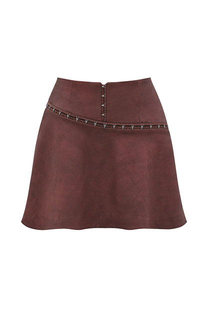 Mistress Rocks Cherry Vegan Leather Mini Skirt - SALE
