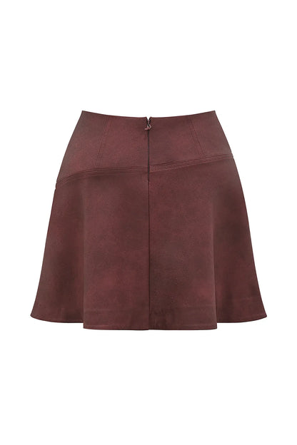 Mistress Rocks Cherry Vegan Leather Mini Skirt - SALE
