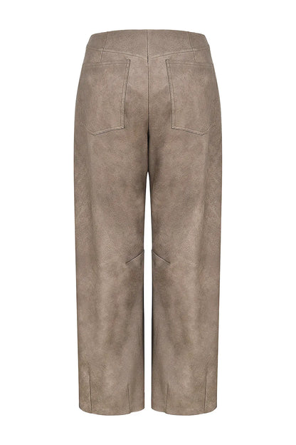 Mistress Rocks Mocha Vegan Leather Balloon Trousers - SALE