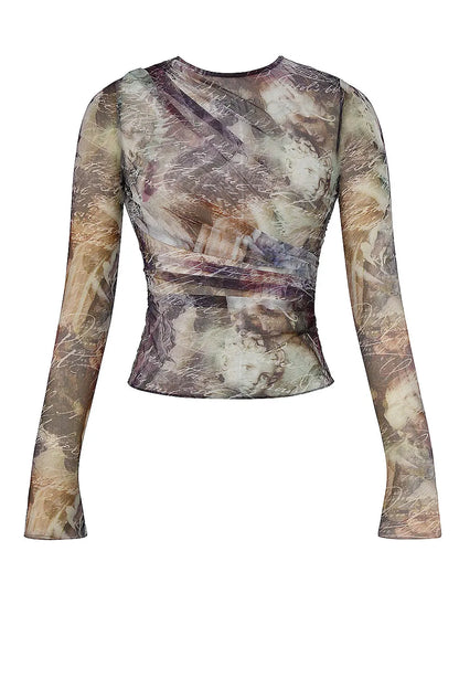 Mistress Rocks Draped Printed Top - SALE