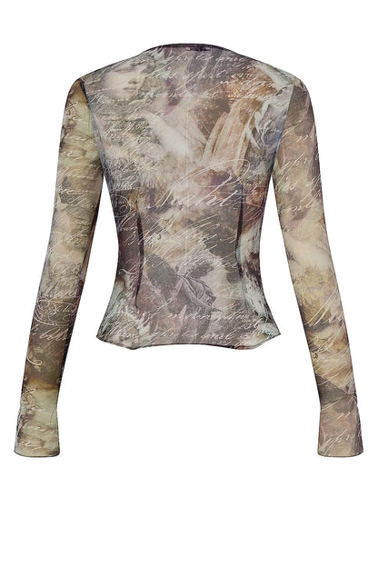 Mistress Rocks Draped Printed Top - SALE