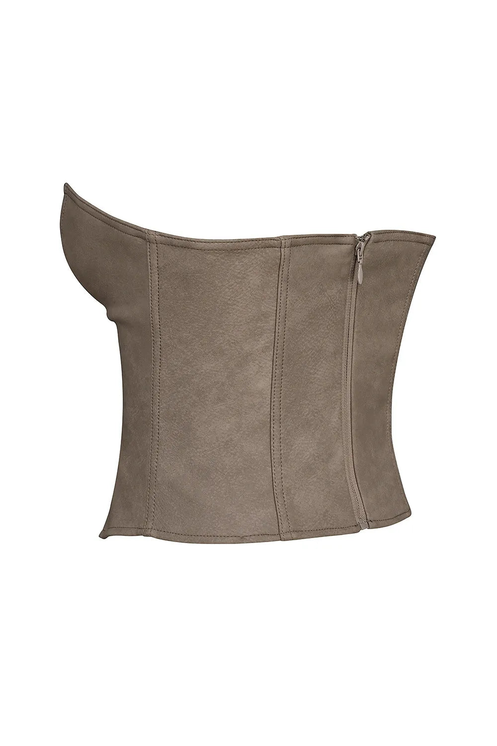 Mistress Rocks Mocha Vegan leather Strapless Corset - SALE
