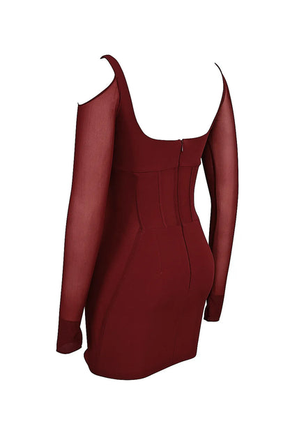 Mistress Rocks Dark Cherry Lace Up Corset Mini Dress - SALE