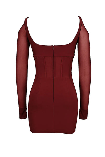 Mistress Rocks Dark Cherry Lace Up Corset Mini Dress - SALE