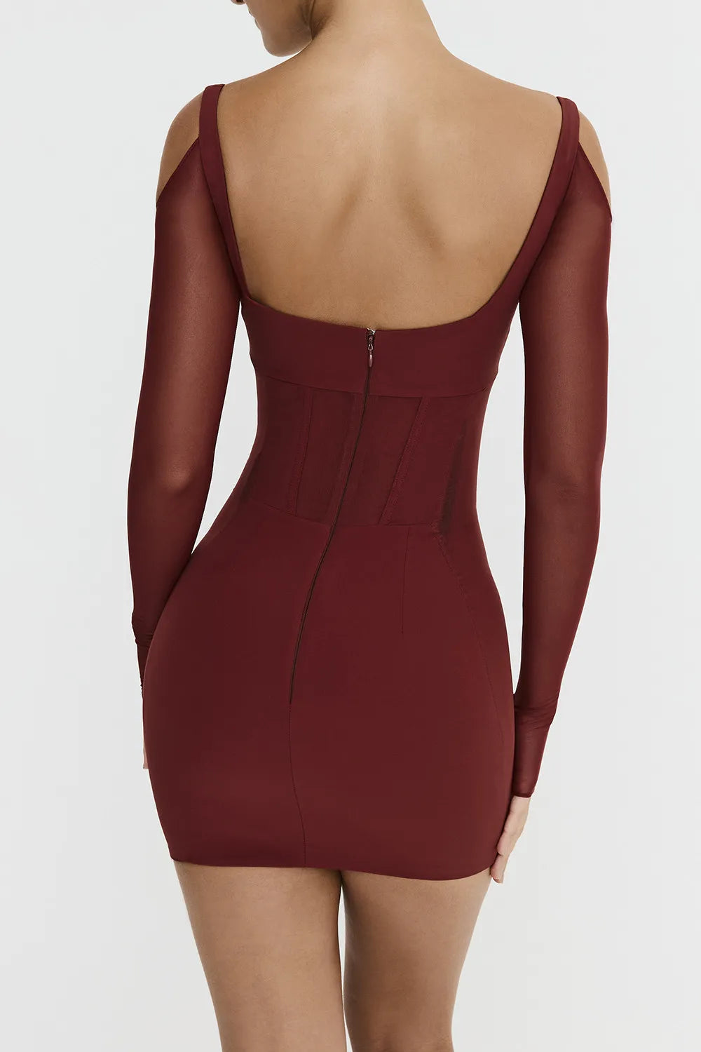 Mistress Rocks Dark Cherry Lace Up Corset Mini Dress - SALE