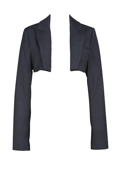 Mistress Rocks Dark Grey Cropped Tailored Jacket - SALE