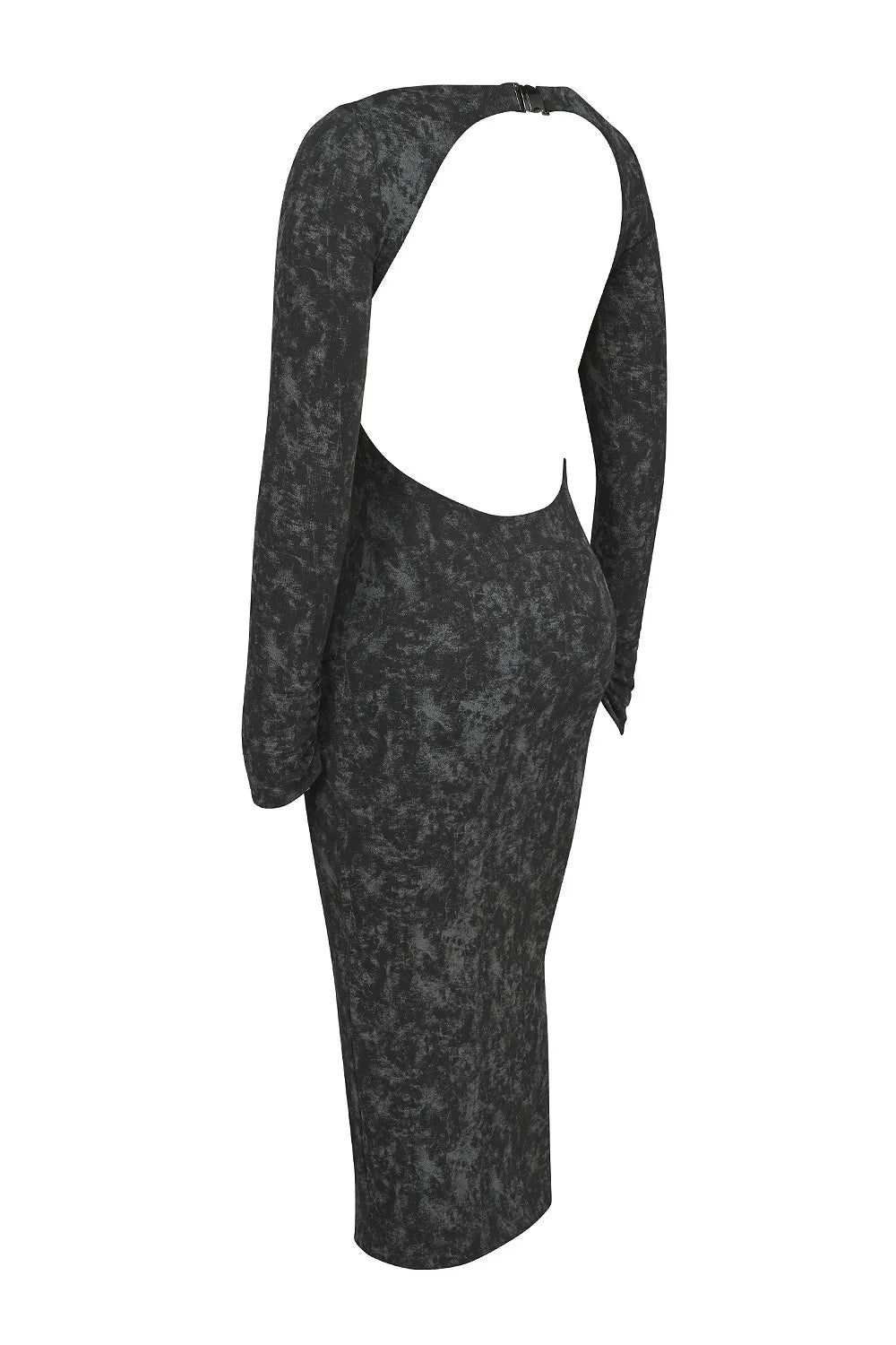 Mistress Rocks Dark Grey Open Back Midi Dress - SALE