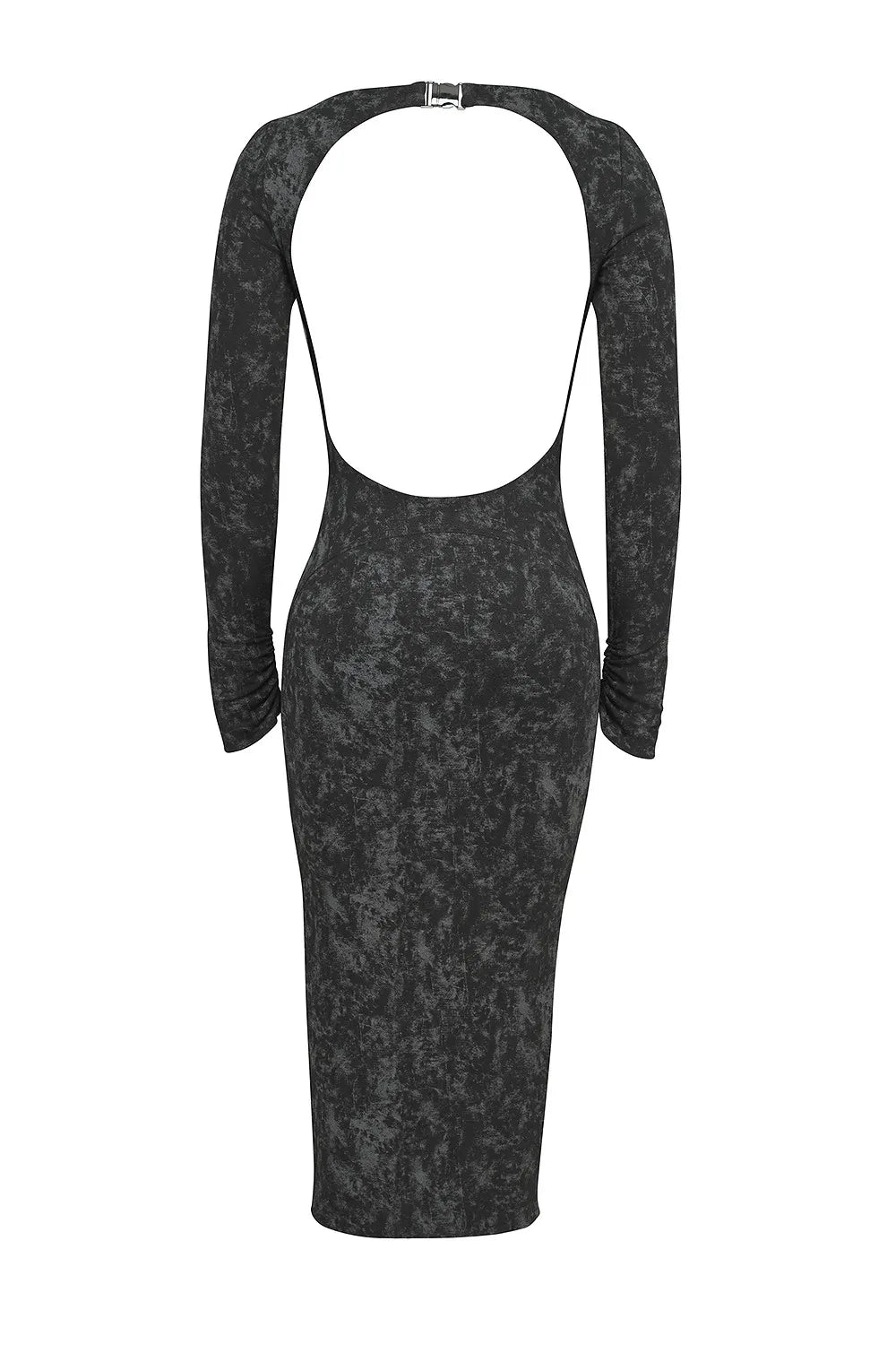Mistress Rocks Dark Grey Open Back Midi Dress - SALE