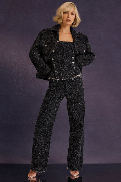 Mistress Rocks Distressed Black Denim Jacket - SALE
