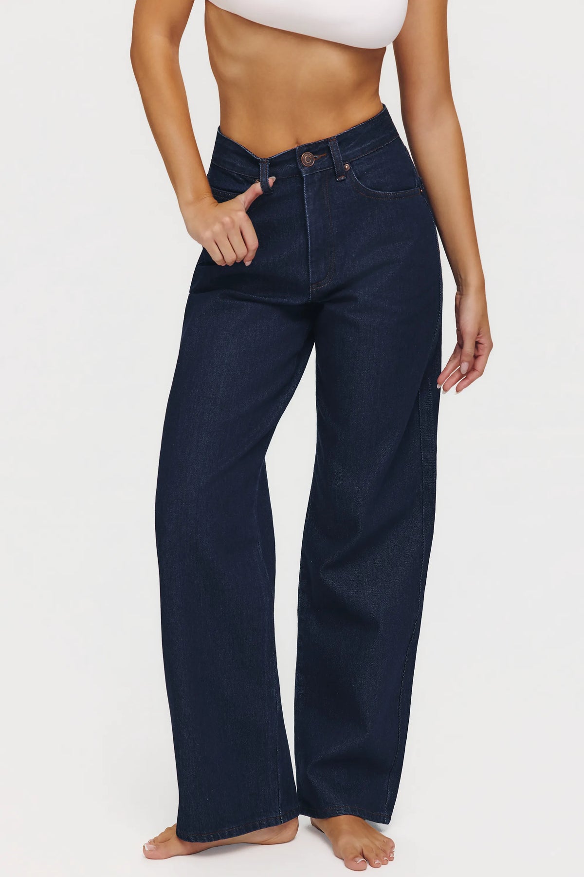 The Slim Boyfriend Dark Wash Straight-Leg Jeans