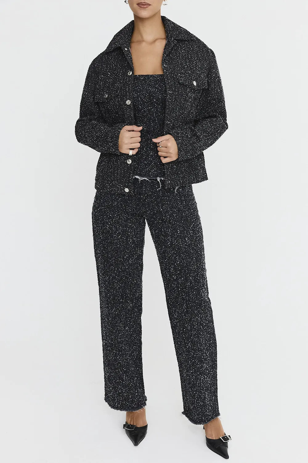 Mistress Rocks Distressed Black Denim Jacket - SALE
