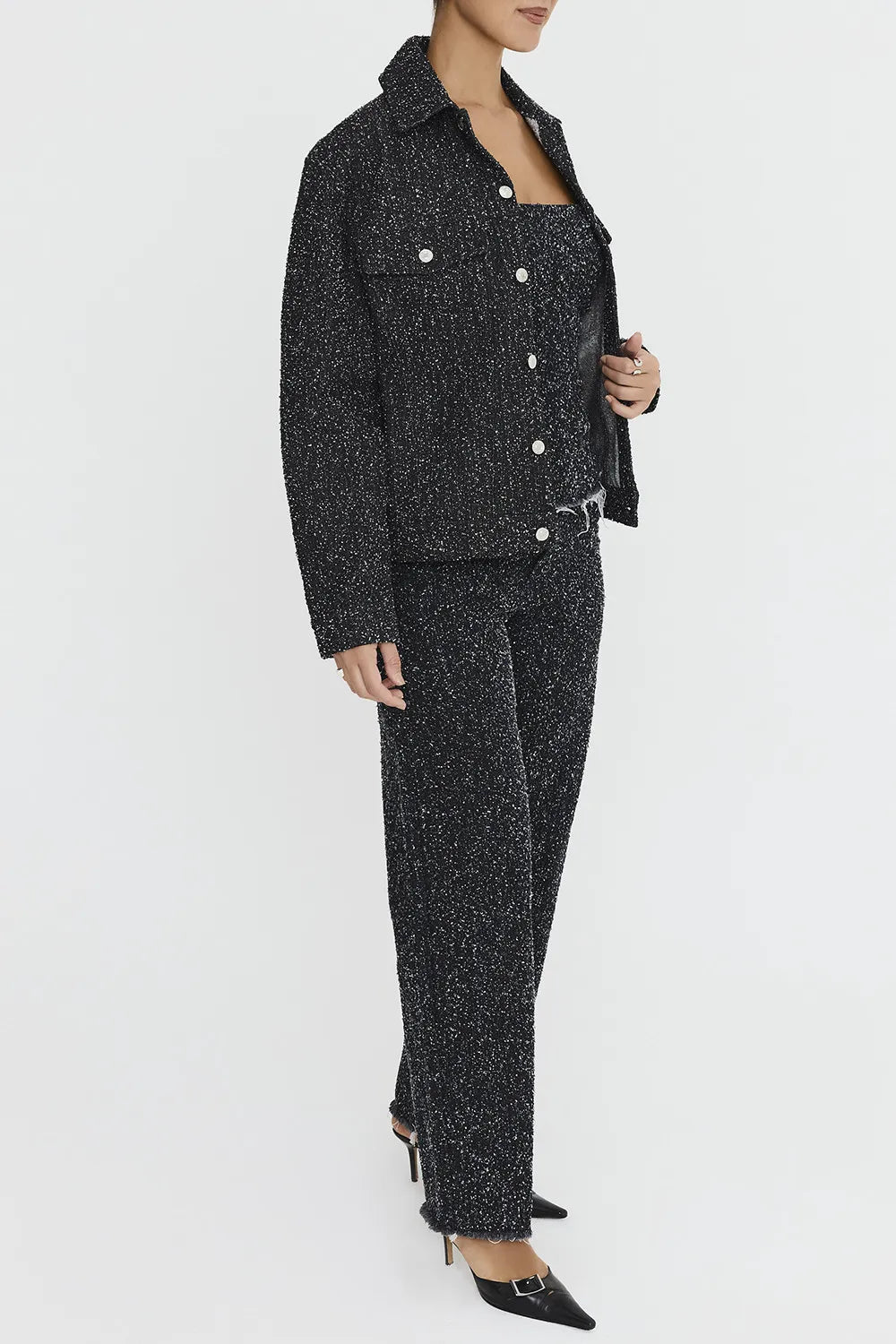 Mistress Rocks Distressed Black Denim Jacket - SALE