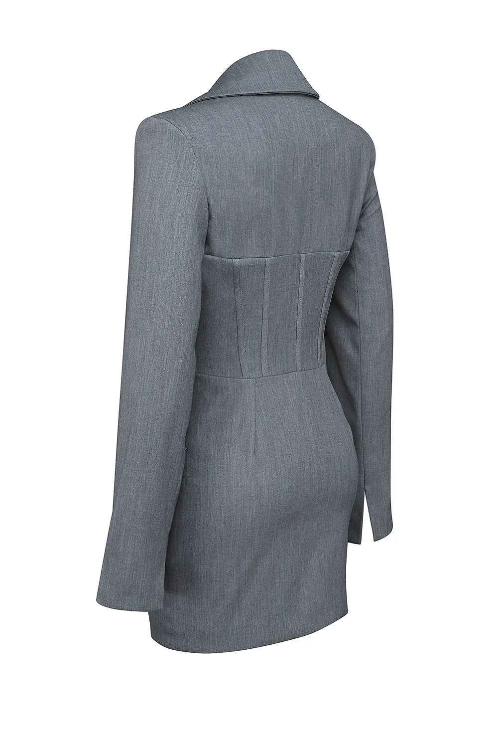 Mistress Rocks Dove Grey Corset Blazer Mini Dress - SALE