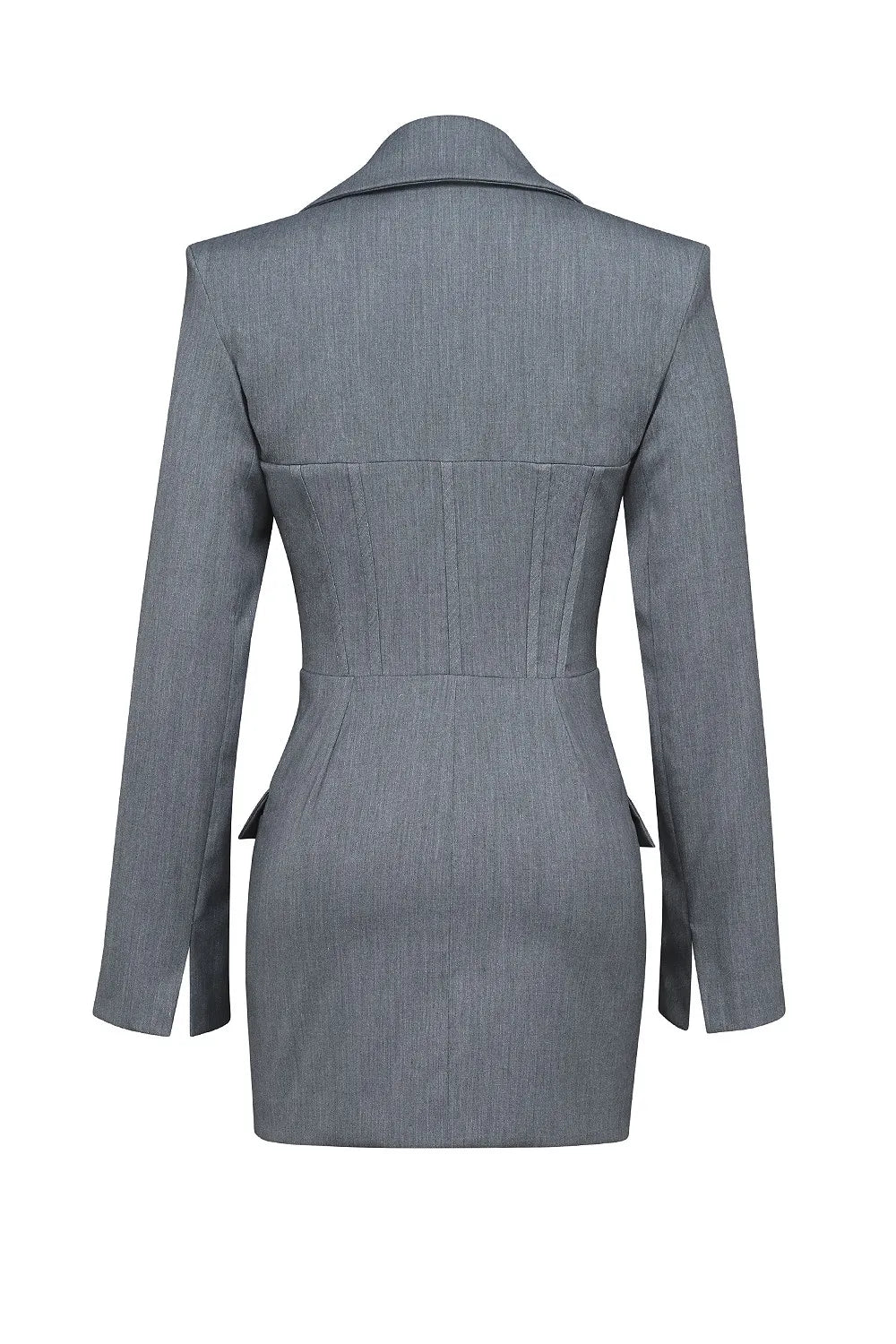 Mistress Rocks Dove Grey Corset Blazer Mini Dress - SALE