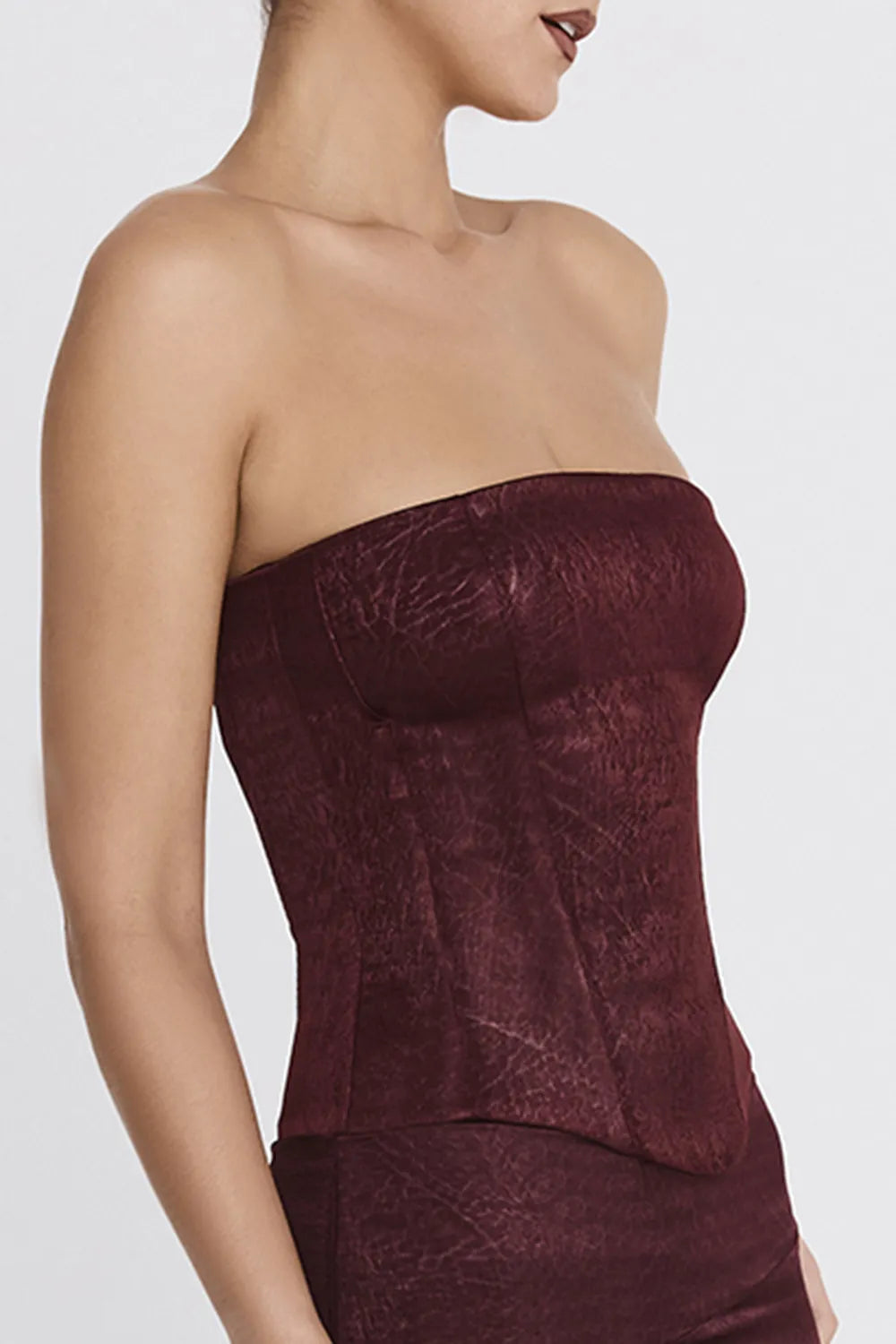 Mistress Rocks Dark Cherry Strapless Corset - SALE