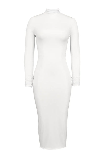 Mistress Rocks White Glitter Jersey Open Back Midi Dress - SALE