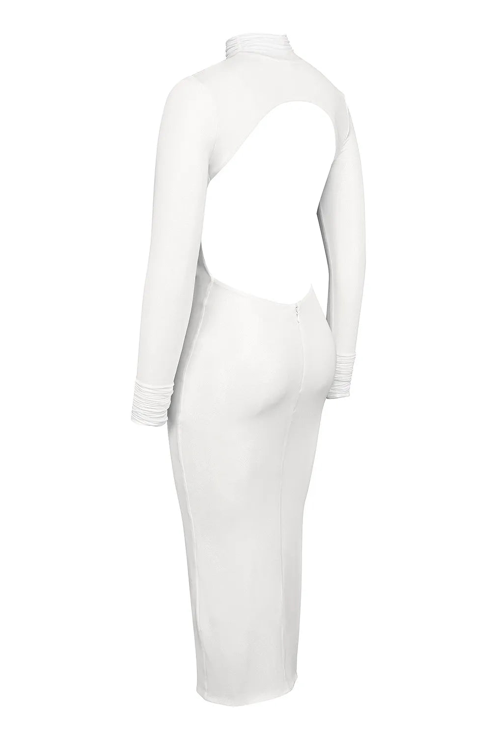 Mistress Rocks White Glitter Jersey Open Back Midi Dress - SALE