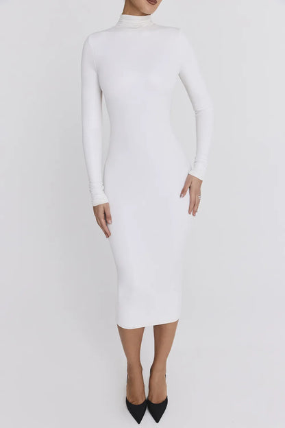 Mistress Rocks White Glitter Jersey Open Back Midi Dress - SALE