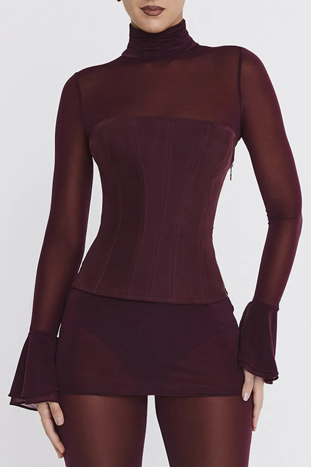 Mistress Rocks Dark Plum Corset Top - SALE