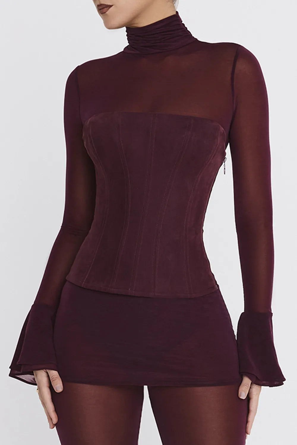 Mistress Rocks Dark Plum Corset Top - SALE