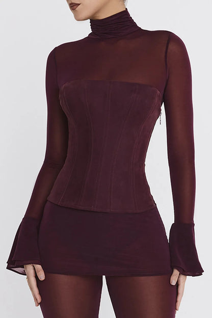 Mistress Rocks Dark Plum Corset Top - SALE