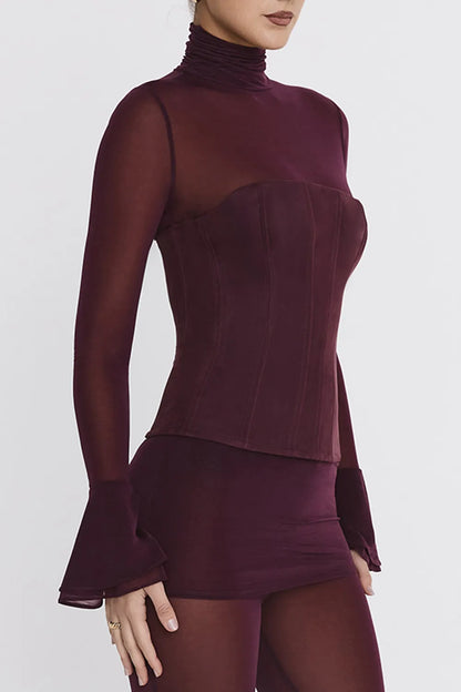 Mistress Rocks Dark Plum Corset Top - SALE