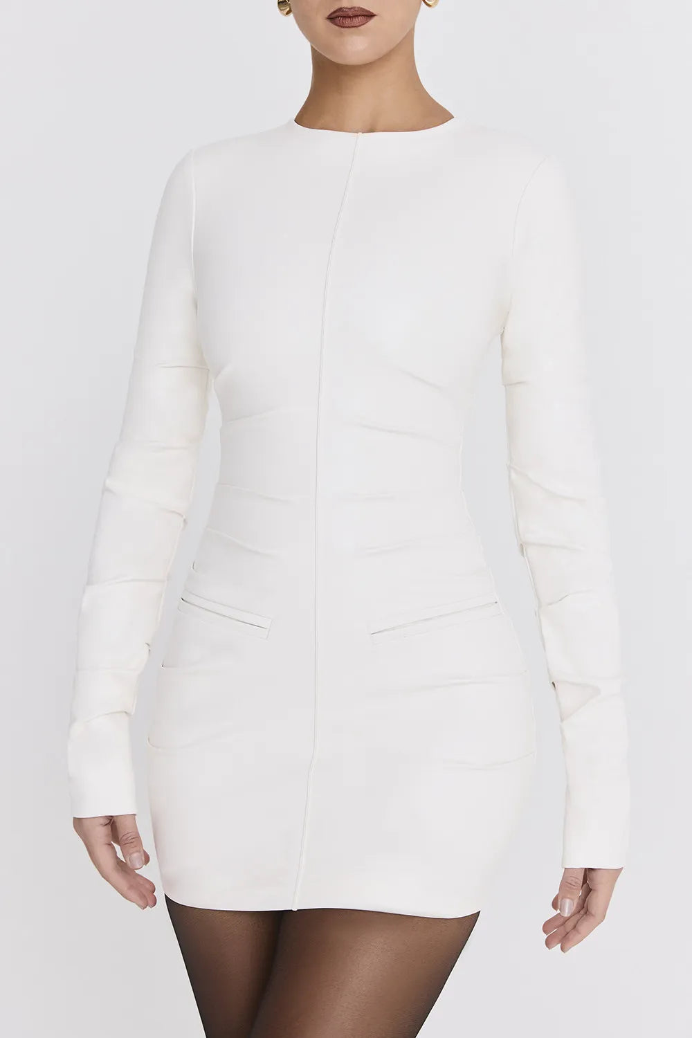 Mistress Rocks Ivory Vegan Leather Mini Dress - SALE