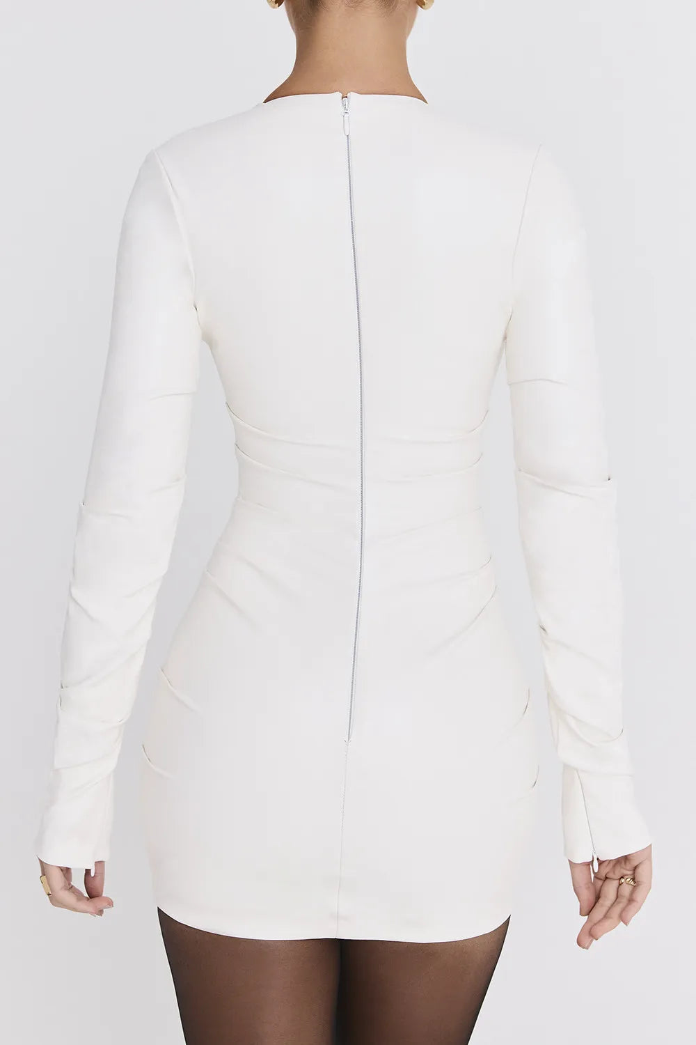 Mistress Rocks Ivory Vegan Leather Mini Dress - SALE