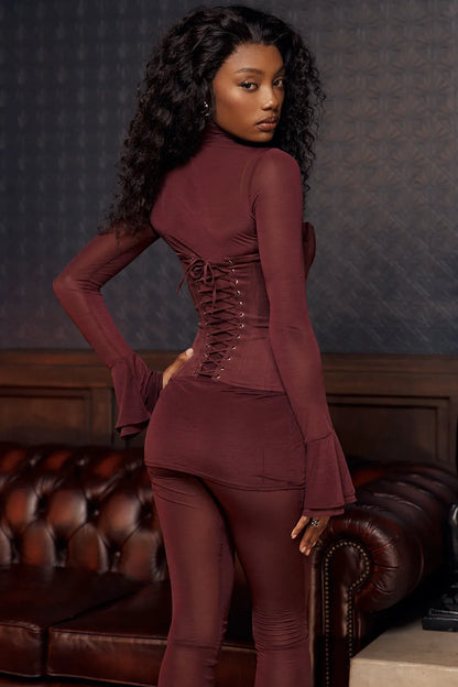 Mistress Rocks Dark Plum Corset Top - SALE