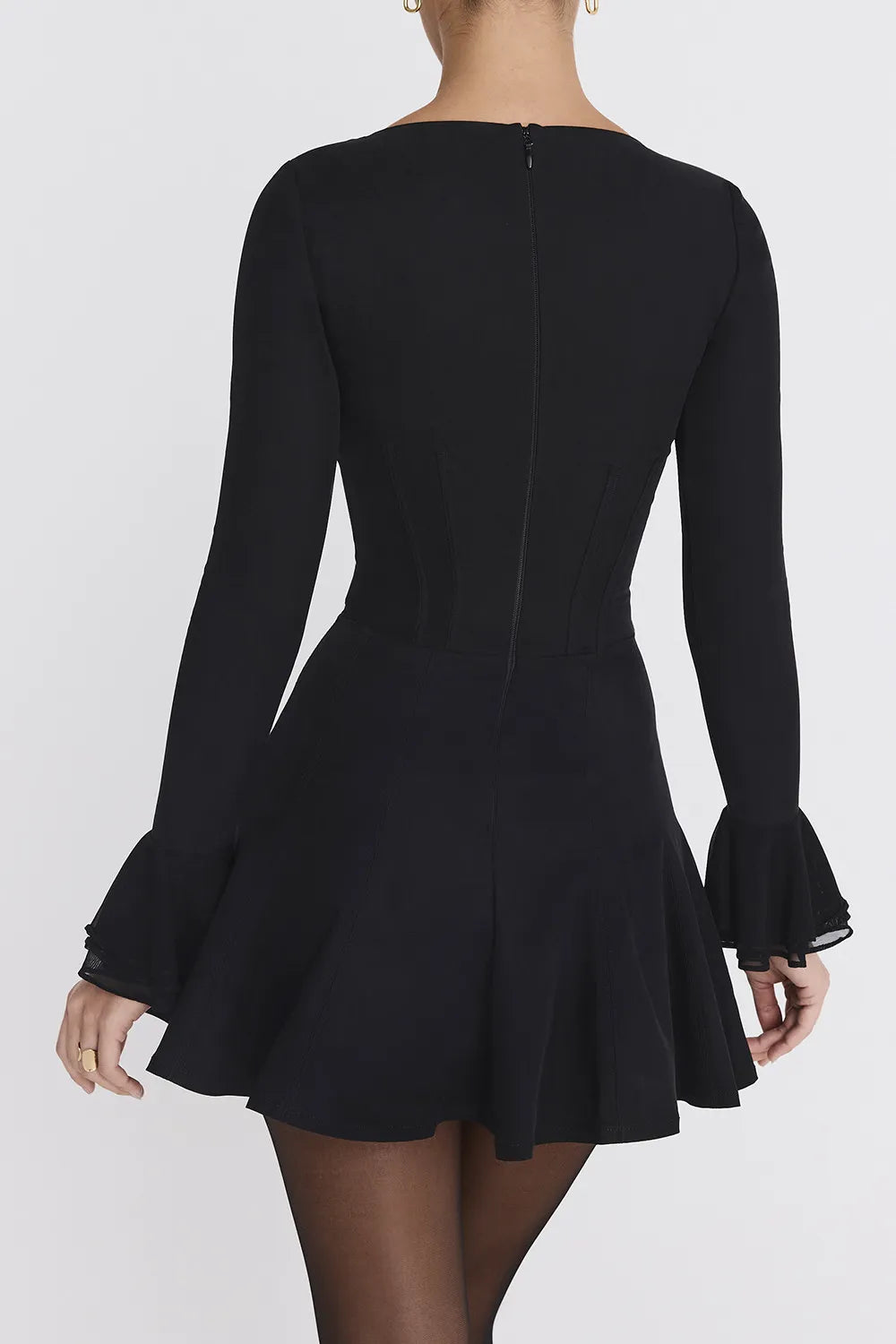 Mistress Rocks Black Pleated Corset Mini Dress - SALE
