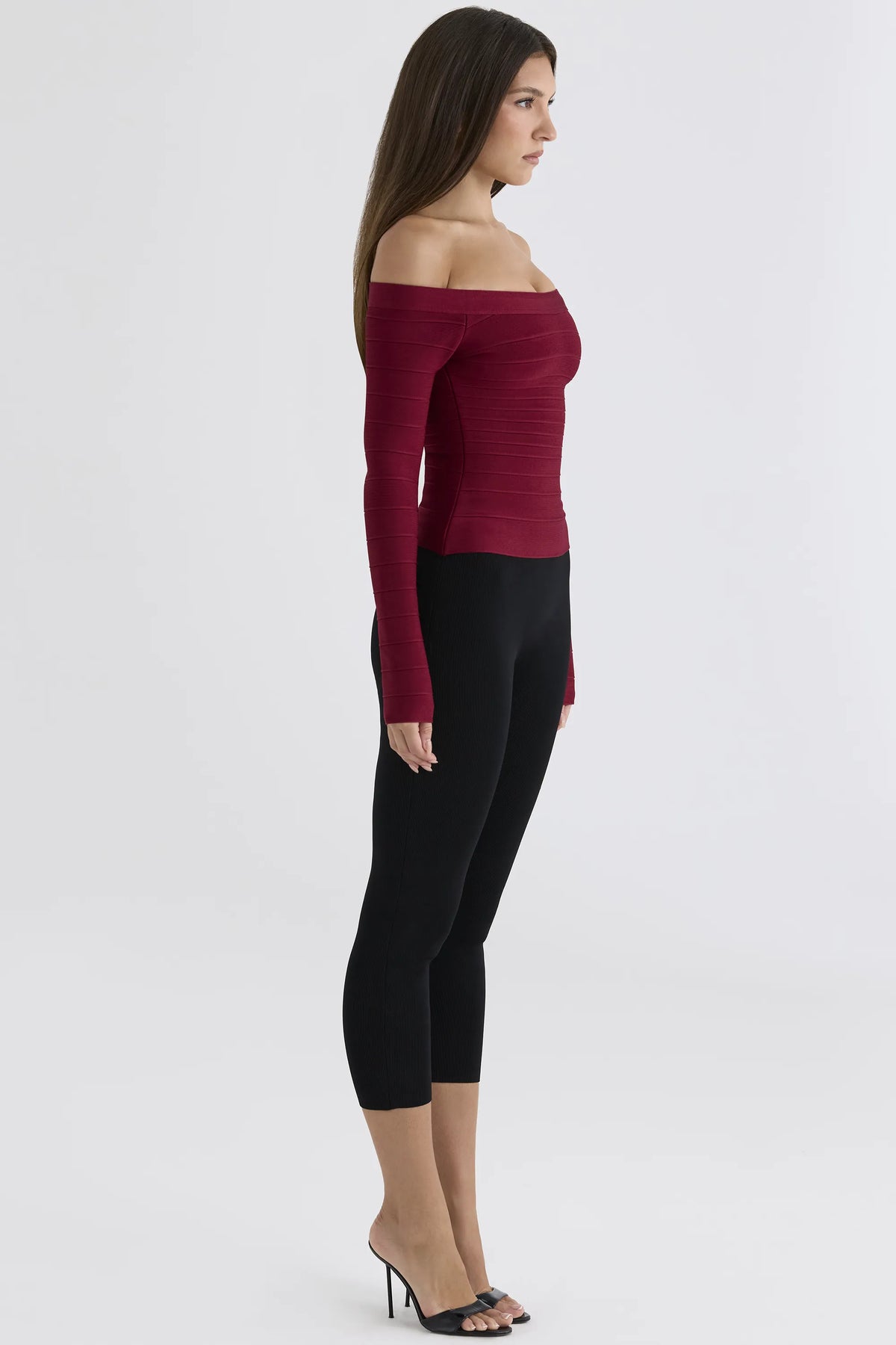 The Bardot Ruby Off-Shoulder Long Sleeve Bandage Top