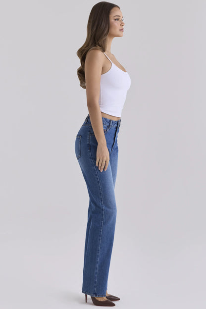 The Classic Medium Wash Mid-Rise Slim Bootcut Jeans