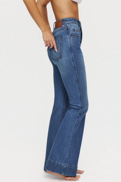 The Flare Medium Wash High-Rise Jeans