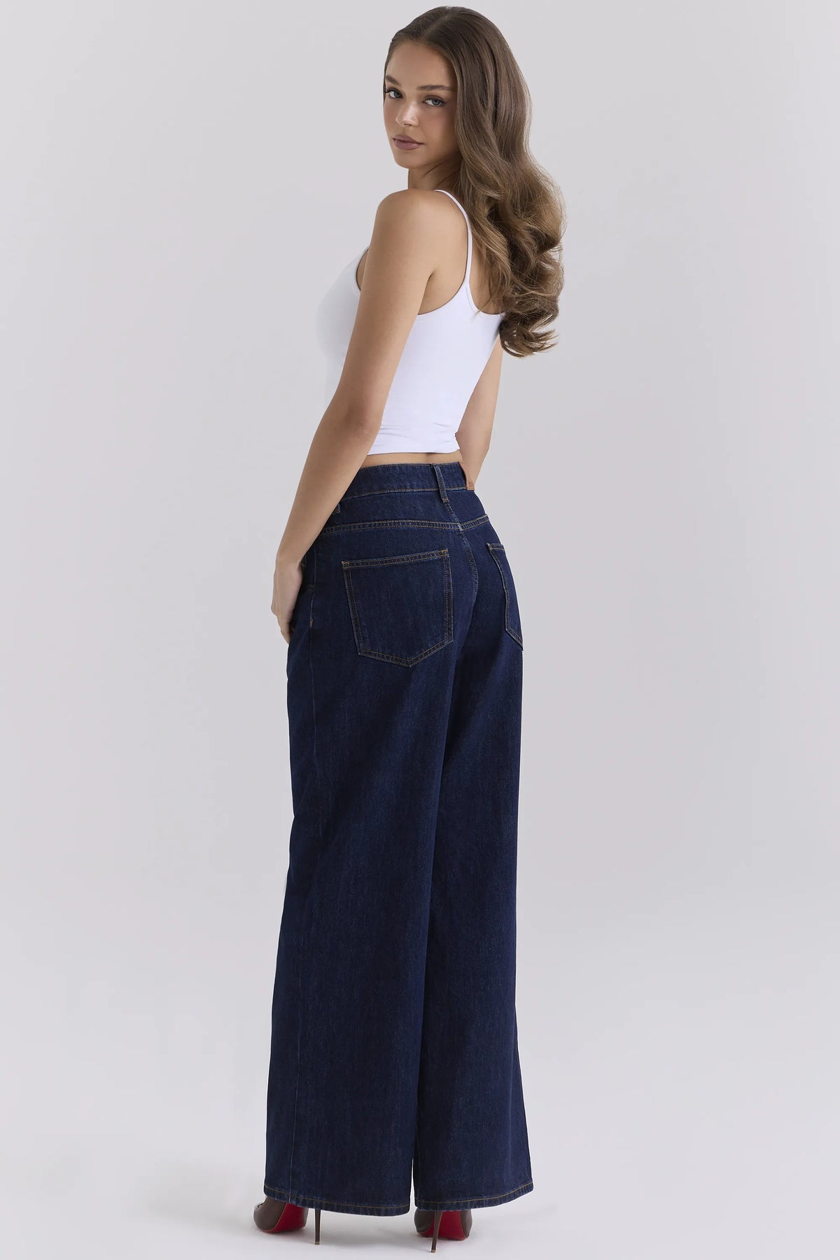 The Boyfriend Dark Wash Low-Rise Baggy Jeans