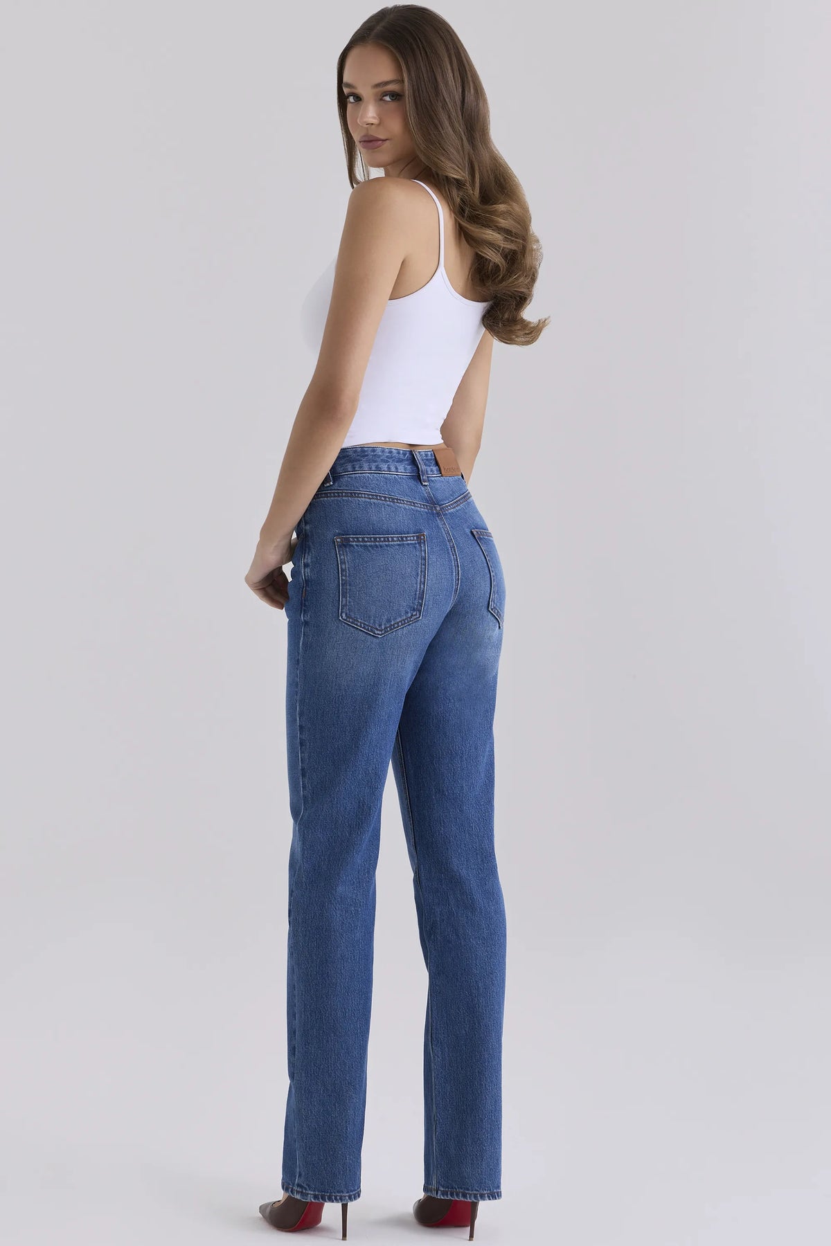 The Classic Medium Wash Mid-Rise Slim Bootcut Jeans