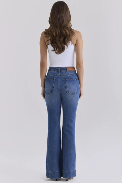 The Flare Medium Wash High-Rise Jeans