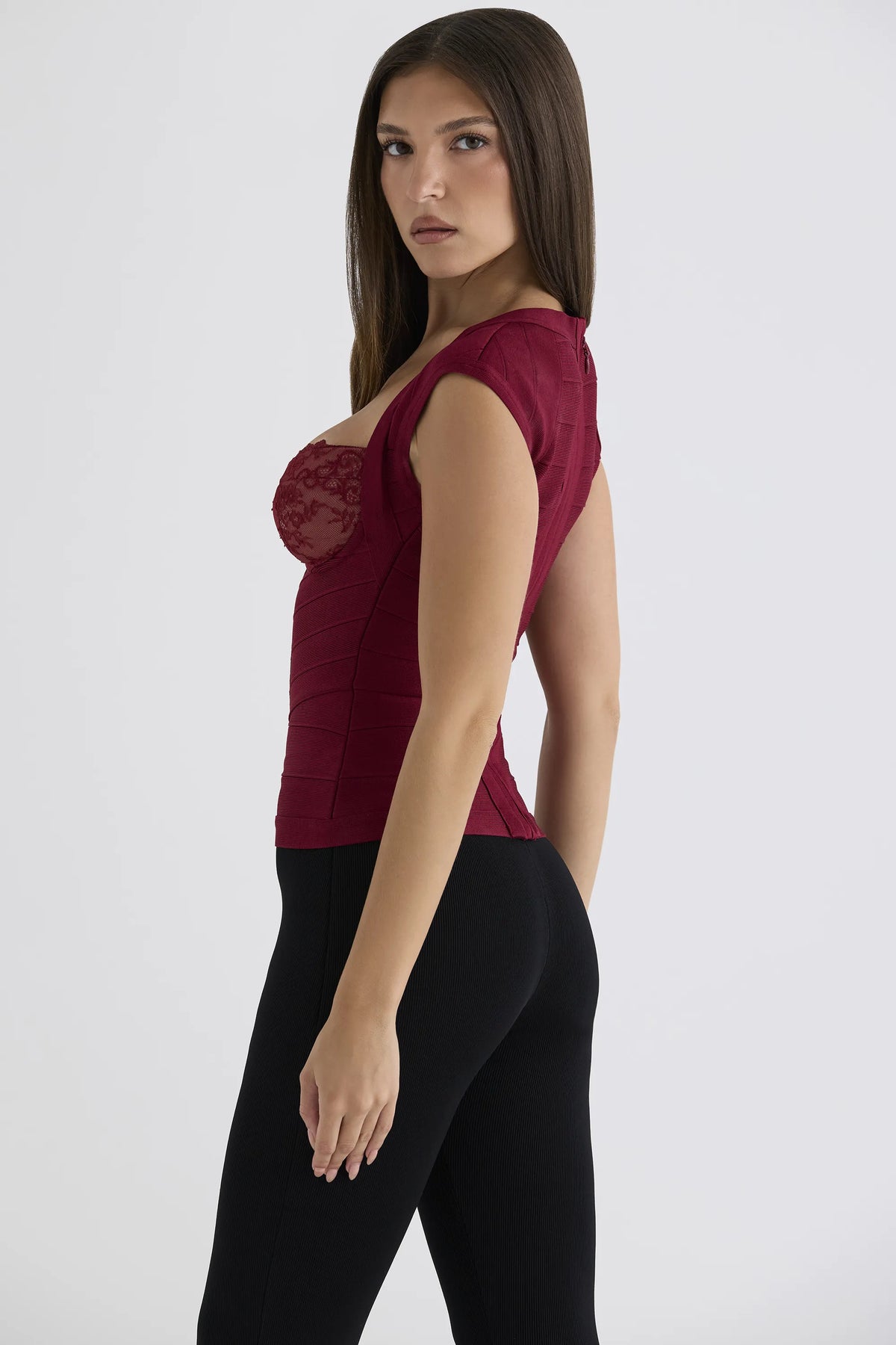 The Icon Ruby Lace Trimmed Bandage Top