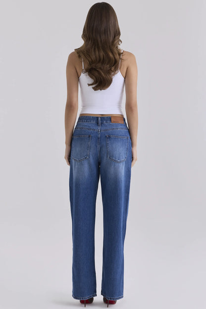 The Slim Boyfriend Medium Wash Straight-Leg Jeans
